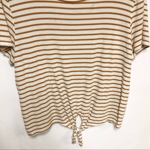 AE Ribbed Stripe Tie Front Top Sz XL - Picture 4 of 11